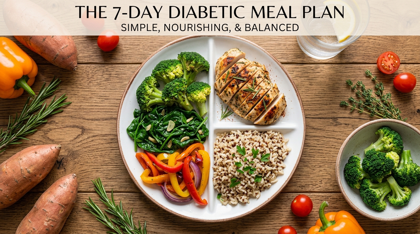 The Ultimate Free 7-Day Diet Plan for Diabetic Patients (Easy & Balanced) cover